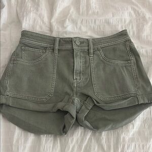 Women's Green Denim Shorts